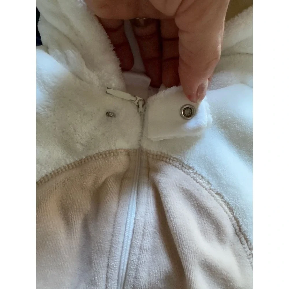 MINIWEAR Infant Little Bear Hooded White‎ Pram/Snowsuit Size 0-3Months